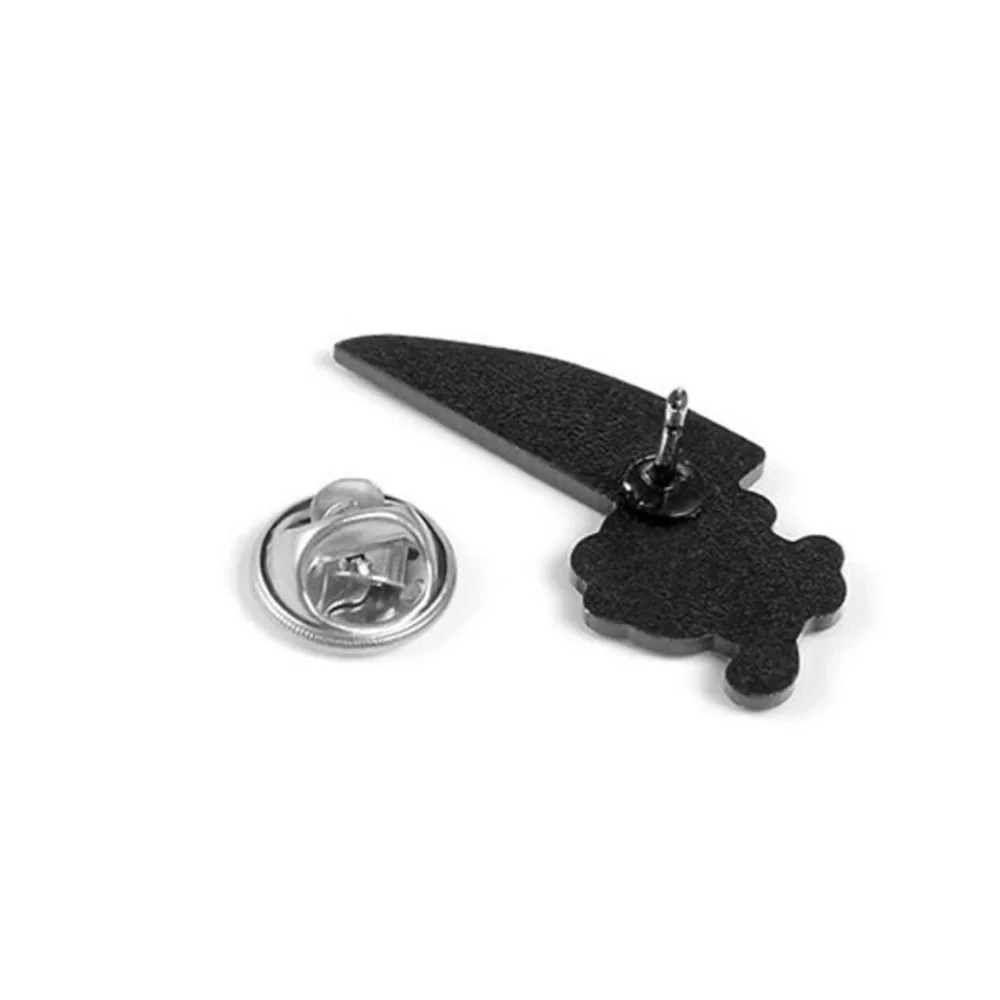 Women’s Jewelry Unique Fun Cute Kawaii Kitty Smiling with Knife Enamel Pin